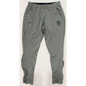 Nike Dri-Fit Jogger Sweatpants Men’s Large Grey MSU Spartans Side Leg Zippers